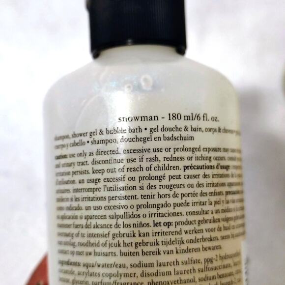 Philosophy Snow Man & Snow Globe Shampoo Shower Gel & Bubble Bath Set 6 oz. NEW - Picture 4 of 5
